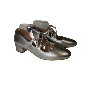 women's silver clark's leather orabella sophia pumps mary janes 8.5 lace up